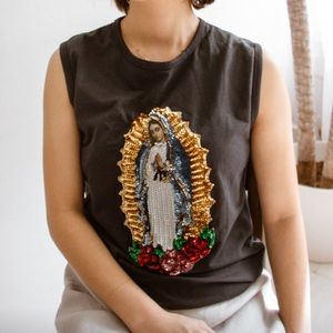 Virgin Mary Sequin Tee Shirt